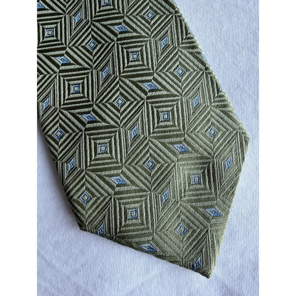 Villa Bolgheri	Olive Diamond Pattern Woven Jacquard	100% Silk Tie Necktie